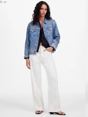 Madewell Low-Slung Baggy Jean Airy Denim Edition in Ivory Coast